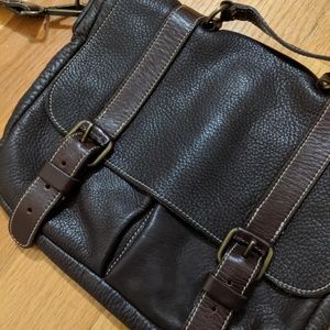 Roots Genuine Leather Medium Crossbody Bag